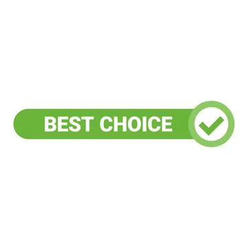 Green vector best choice label on white background Illustrazione stock