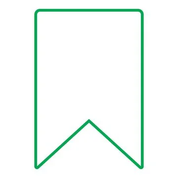 Green vector bookmark line icon isolated on white background Stock Illustration