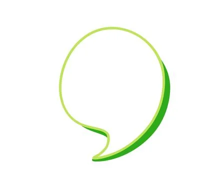 Green vector bordered blank speech bubble space creative offering for text Stock Illustration