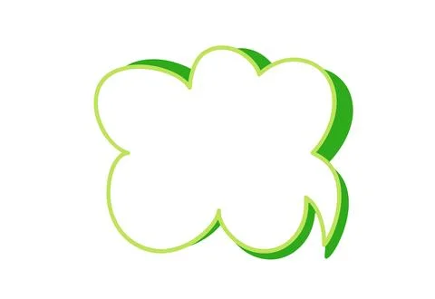 Green vector bordered blank speech bubble offering creative space for text Stock Illustration