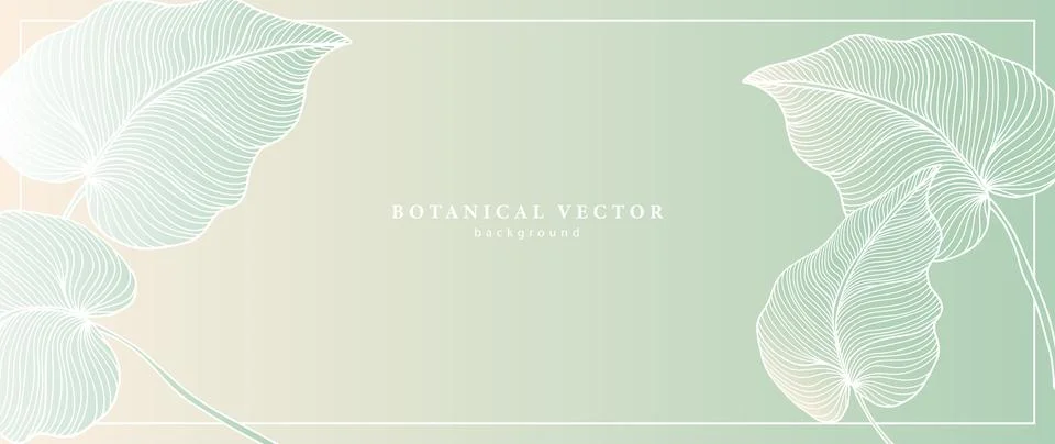 Green vector botanical background with palm leaves. Stock Illustration