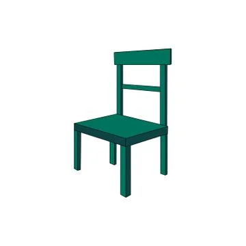 A green vector chair isolated on a white background Illustrazione stock