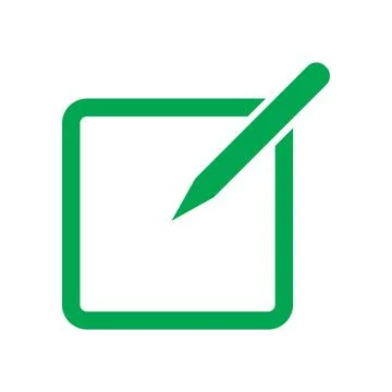 Green vector compose email icon isolated on white background Stock Illustration