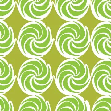 Green Vector decorative continuous background using wavy lines, curves and ci Illustrazione stock