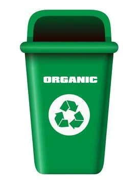Green vector dumpster for organic Stock Illustration