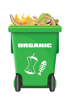 Green vector dumpster for organic Stock Illustration
