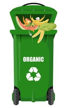 Green vector dumpster for organic Stock Illustration