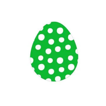 Green Vector Easter egg with circles polka dot pattern isolated on a white ba イラスト素材