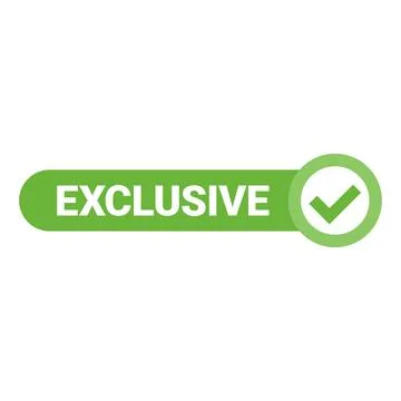 Green vector exclusive label on white background Stock Illustration