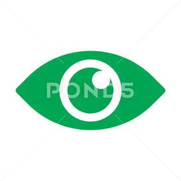 Green vector eye solid icon isolated on white background Stock-Illustration