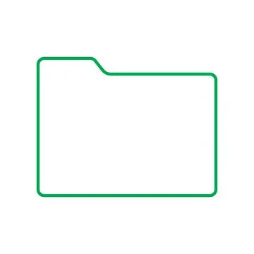 Green vector folder line icon isolated on white background Stock Illustration