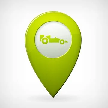 Green vector formula map pointer, isolated from background, layered Stockillustratie