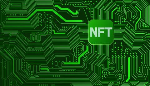 Green vector graphics of the NFT technology concept イラスト素材