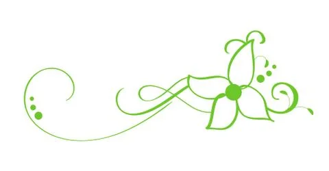 Green Vector Hand Drawn Calligraphic Separator. Spring Flourish Design Element Stock Illustration