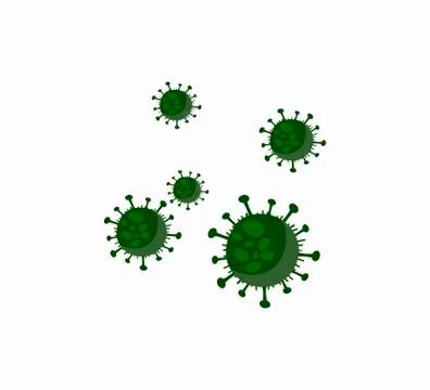 Green vector icon - coronavirus bacteria isolated Stock Illustration