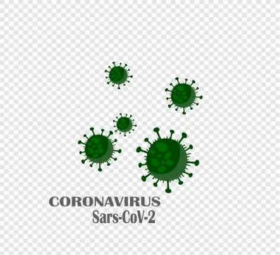 Green vector icon - coronavirus bacteria - 2020 global pandemic Stock Illustration