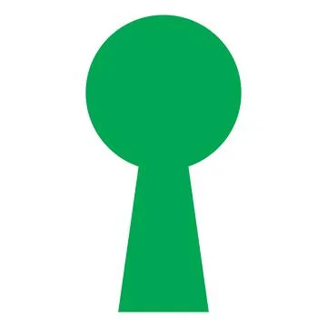 Green vector keyhole solid icon isolated on white background Stock Illustration