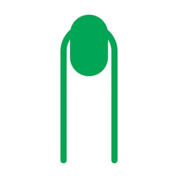 Green vector long finger nail icon isolated on white background Stock Illustration