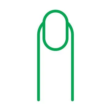 Green vector long finger nail line icon isolated on white background Stock Illustration