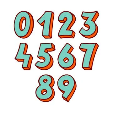 Green vector numbers Stock Illustration