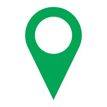 Green vector point of location solid icon isolated on white background Stock Illustration