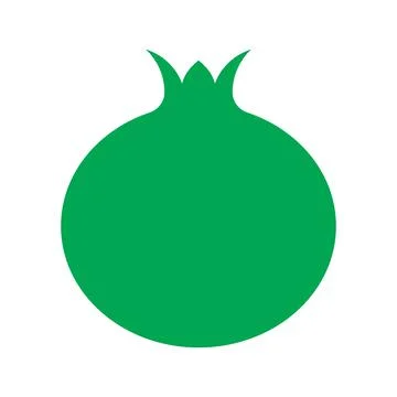 Green vector Pomegranate fruit solid icon isolated on white background Stock Illustration