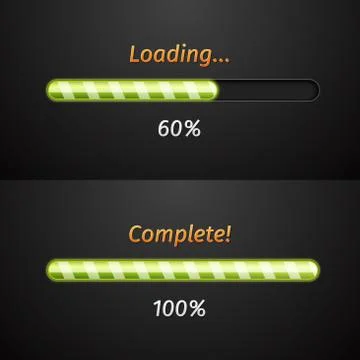 Green vector progress bars Stock Illustration