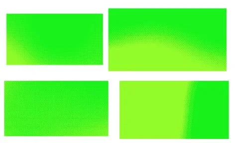 Green vector retro comic dotted set backgrounds design. Illustrazione stock