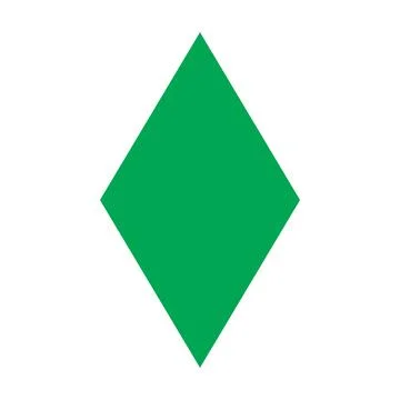 Green vector rhombus solid icon isolated on white background 스톡 일러스트