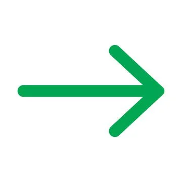 Green vector right arrow icon isolated on white background Stock Illustration