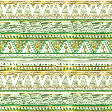 Green vector seamless background with gold Ethnic seamless ornament Illustrazione stock