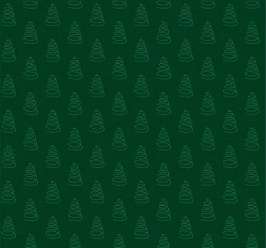 Green vector seamless pattern with christmas trees 库存插图