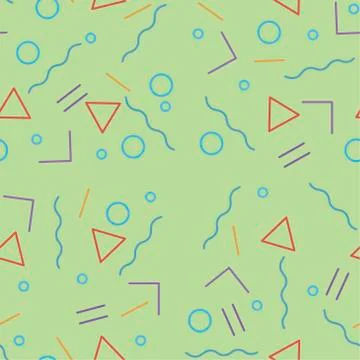 Green vector seamless pattern with with geometric elements.  Stock Illustration