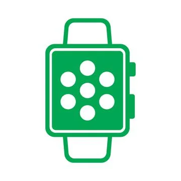 Green vector smartwatch icon isolated on white background Stock Illustration