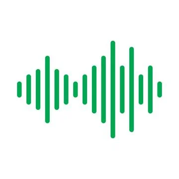 Green vector sound wave icon isolated on white background Stock Illustration