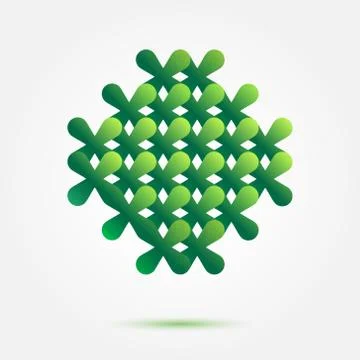Green vector symbol made of crosses - nice abstract creative icon for busines イラスト素材