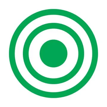 Green vector target solid icon isolated on white background Stock Illustration