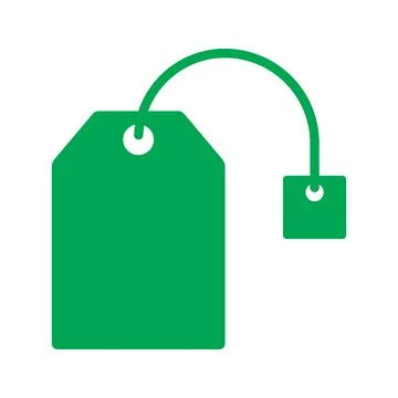 Green vector teabag icon isolated on white background Illustrazione stock