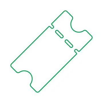 Green vector ticket line icon isolated on white background Stock Illustration