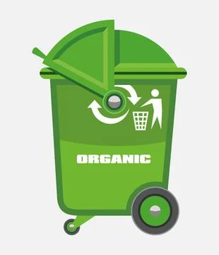 Green vector trash can for organic Stock Illustration