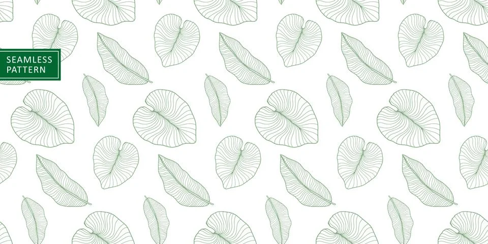 Green vector tropical seamless pattern with palm leaves Stock Illustration
