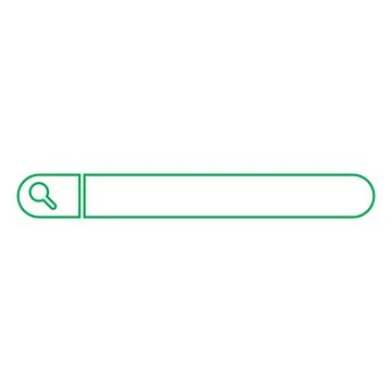Green vector website search line icon isolated on white background Ilustración de archivo