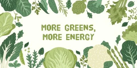 Green vegetable frame. Fresh lettuce leaves border, healthy diet food for energy Stock Illustration