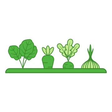 Green Vegetable Garden Icon. Vector Icon of Vegetables Growing on a Plot. G.. Stock Illustration