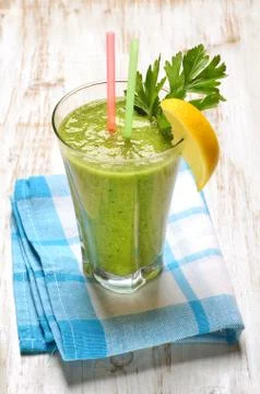 Green vegetable juice Stock Photos