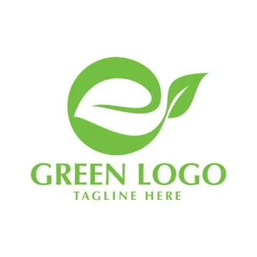 Green vegetable logo with green leaf and carrot Stock Illustration