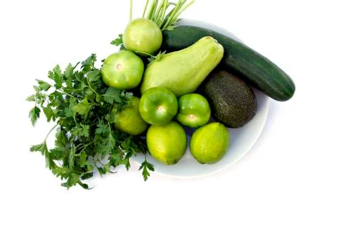 Green Vegetable Plate Stock Photos