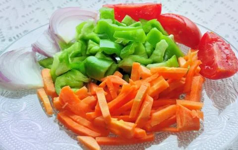 Green Vegetable slices Stock Photos