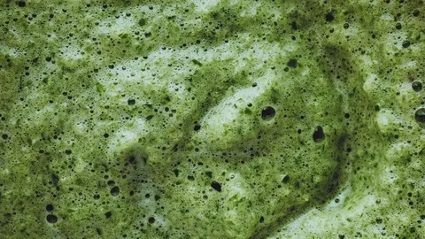 Green vegetable smoothie stop motion in macro view Stock Footage 81686016