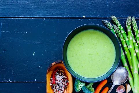 Green vegetable soup Stock Photos